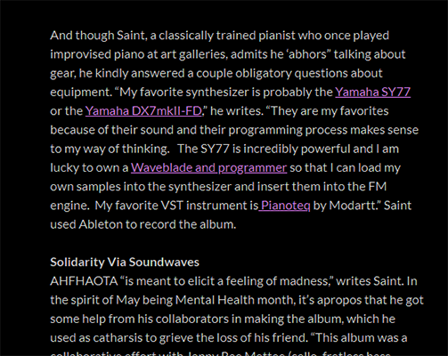 Synth Beat Dot Com Feature